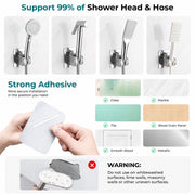 Plantex ABS Hand Shower Holder For Bathroom/Strong Self Adhesive Adjustable Handheld Shower/No Drilling Wall Mount Bracket - (Chrome)