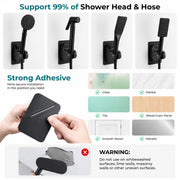 Plantex ABS Hand Shower Holder For Bathroom/Strong Self Adhesive Adjustable Handheld Shower/No Drilling Wall Mount Bracket - (Black)