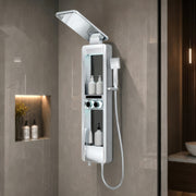 Plantex Shower Panel for Bathroom with Hand Shower/Body Massage Jets/Showerhead/304 Grade Stainless Steel Showers System with Hot & Cold Mixer (KM-8103-Chrome)