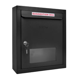 Plantex All in 1 Letter Box/Multipurpose Box- Suggestion Box/Complaint Box/Post Box/Donation Box/Letter Box for Home gate and Office with Keylocks - Table Top, Wall Mounted - GI Steel (Black)