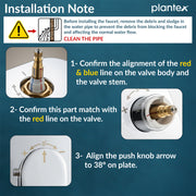 Plantex 3 Way Thermostatic Shower Diverter/Pure Brass Concealed & Exposed 3-Outlet Mixer Valve Body/Multi-Function Bathroom Diverter with Button Control - Chrome (TSP-095A)