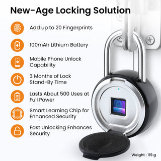 Cheston fingerprint padlock - Reliable gate security