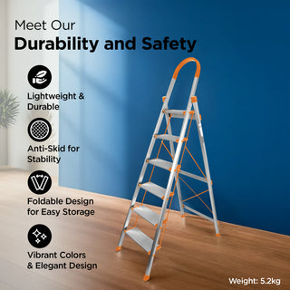 Plantex 6-Step Aluminium Ladder - Safety at Heights