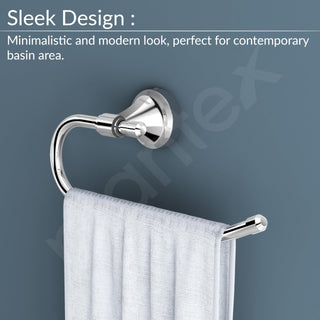 Plantex Niko towel ring - Chrome finish for bathroom