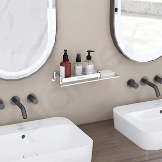 Plantex silver bathroom shelves - dual purpose convenience