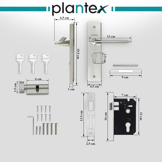 Plantex mortise lock with keys - Ideal for modern homes