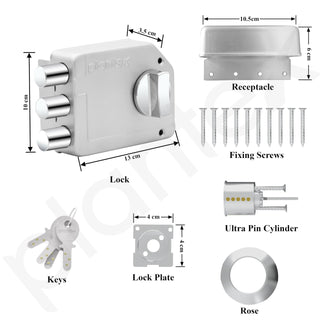 Plantex Tri-Bolt Lock - Installation on a wooden door