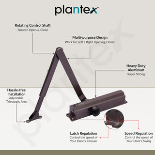 Plantex aluminium door mechanism - Maintenance-free operation