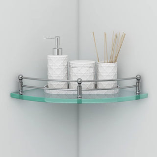 Plantex glass corner shelf - Modern wall mount