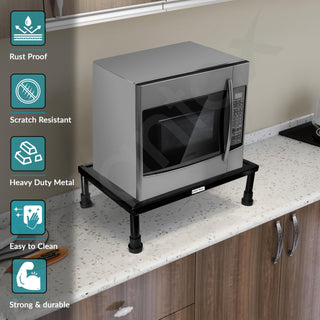 Plantex black microwave shelf - space-saving solution