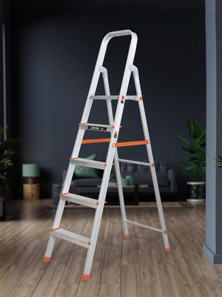 Plantex 5-Step Aluminium Ladder - Shop display setup