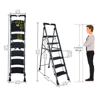 Plantex Hulk 6 Step Ladder - Heavy-duty for home use