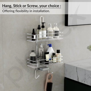 Plantex chrome shower shelf - modern decor
