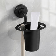 Plantex Toothbrush Holder for Bathroom/304 Grade Stainless Steel Tumbler Holder/Toothpaste Holder/Bathroom Accessories - Pack of 1 (Black)