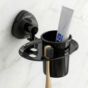 Plantex J4 Stainless Steel Toothbrush Holder for Bathroom/Toothbrush Stand for Bathroom/Tumbler Holder/Bathroom Accessories (PVD Black Finish) Angel
