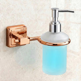 Plantex 304 Grade Stainless Steel Liquid Soap Dispenser for Kitchen/Soap Dispenser Wall Mount for Bathroom Accessories- Decan (Rose Gold)