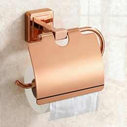 Plantex 304 Grade Stainless Steel Toilet Paper Holder/Stand for Toilet Paper Roll/Tissue Paper Holder - Decan (Rose Gold)