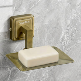 Plantex 304 Grade Stainless Steel Soap Holder for Bathroom/Soap Case/Soap Stand/Bathroom Accessories - Decan (Brass Antique)