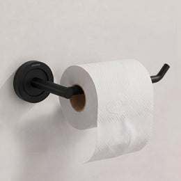 Plantex Stainless Steel Black Powder Coating Bathroom Toilet Paper Holder/Toilet Tissue Holder for Washroom/Kitchen/Bathroom Accessories (Black)