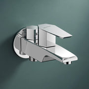Plantex Pure Brass 2 in 1 Tap for Washing Machine with Water Saving Aerator/2-Way Bib Cock for Bathroom with Wall Flange & Teflon Tape (Celesiya-1245)