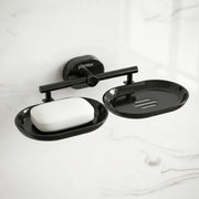 Plantex J4 Stainless Steel Double Soap Dish for Bathroom/Soap Holder for Bathroom/Wall Mounted Soap Holder/Bathroom Accessories (PVD Black Finish) Onix