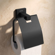 Plantex Stainless Steel Toilet Paper Holder/Roll Holder for Bathroom/Tissue Paper Holder/Bathroom Accessories - Pack of 1, Aqua (Black)
