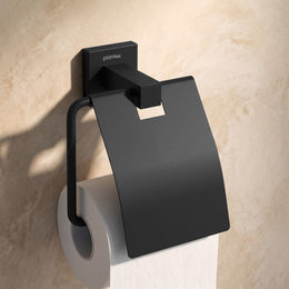 Plantex Stainless Steel Toilet Paper Holder/Roll Holder for Bathroom/Tissue Paper Holder/Bathroom Accessories - Pack of 1, Aqua (Black)