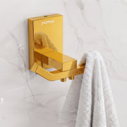 Plantex 304 Grade Stainless Steel Robe Hook/Cloth Towel Hanger/Door Hanger Hook/Bathroom Accessories - Pack of 1 (Crystal, PVD Gold)