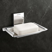 Plantex 304 Grade Stainless Steel Single Soap Dish/Soap Stand/Soap Case/Soap Storage for Bathroom - Crystal (1401-Chrome)