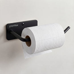 Plantex Stainless Steel Toilet Paper Roll Holder/Tissue Holder in Bathroom/Kitchen/Bathroom Accessories - Wall Mount (Black)