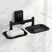 Plantex 304 Grade Stainless Steel Dual Soap Holder for Bathroom/Soap Case/Soap Stand/Bathroom Accessories - Darcy(Black)