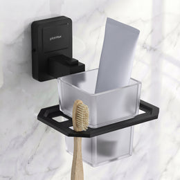 Plantex 304 Garde Stainless Steel Tooth Brush Holder/Tumbler Holder/Bathroom Accessories - Darcy (Black)