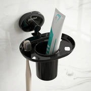 Plantex J4 Stainless Steel Toothbrush Holder for Bathroom/Toothbrush Stand for Bathroom/Tumbler Holder/Bathroom Accessories (PVD Black Finish) Onix