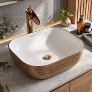 Plantex Ceramic Table Top Wash Basin/Basin for Bathroom/Washbasin/Bathroom Sink - Indo European Collection (19.7 x 15 x 5.5 Inch)