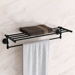 Plantex 304 Grade Stainless Steel Towel Rack for Bathroom/Towel Stand/Hanger/Bathroom Accessories - Niko (24 Inch-Black)