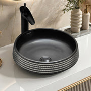 Plantex Ceramic Table Top Washbasin/Designer Round Wash Basin/Countertop Bathroom Basin/Sink for Bathroom(15 x 15 x 5.5 Inch)