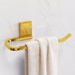 Plantex 304 Grade Stainless Steel Napkin Holder for Wash Basin/Towel Holder for Bathroom/Towel Holder/Towel Ring/Bathroom Accessories - Crystal (PVD Gold)