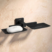 Plantex Stainless Steel Double Soap Holder for Bathroom/Soap Case/Dual Soap Dish/Bathroom Accessories - Aqua (Black)