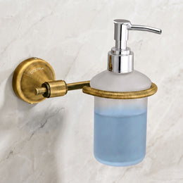 Plantex 304 Grade Stainless Steel Hand Wash Holder for Wash Basin Liquid Soap Dispenser/Bathroom Accessories - Niko (Antique)