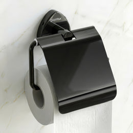 Plantex J4 Stainless Steel Toilet Paper Holder for Bathroom/Tissue Holder for Washroom/Toilet roll Holder for Wall Mounted/Bathroom Accessories (PVD Black Finish) Angel