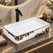 Plantex Ceramic Basin For Bathroom/Table Top Basin/Counter Top Basin For Restaurant/Hotel (24 X 14 X 11 Inch), Silver