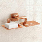 Plantex 304 Grade Stainless Steel Dual Soap Holder for Bathroom/Double Soap Dish/Stand/Soap Case/Bathroom Accessories - Decan (Rose Gold)
