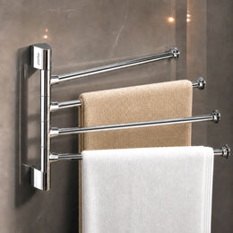 Plantex Stainless Steel 4-Arm Bathroom Swing Hanger Towel Rack/Towel Holder for Bathroom/Towel Stand/Bathroom Accessories
