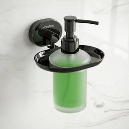 Plantex J4 Stainless Steel Liquid Soap Dispenser/Shampoo Dispenser for Wash Basin/Hand Wash Dispenser Wall Mounted/Bathroom Accessories (PVD Black Finish) Onix