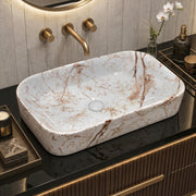 Plantex Tabletop Wash Basin for Bathroom/Designer Ceramic Basin/Rectangle Countertop Wash Basin/Home/Office (22 x 14 x 5 Inch)
