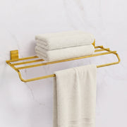 Plantex 304 Grade Stainless Steel 24-Inch Bathroom Towel Rack/Towel Bar/Towel Stand/Towel Rod/Bathroom Accessories (Crystal - PVD Gold)