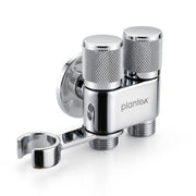 Plantex 2 Way Angle Cock/Stainless Steel Double Outlet Water Valve/Bathroom & Kitchen Tap Connector/Water Faucet - Pack of 1 (Chrome, APS-N-7)