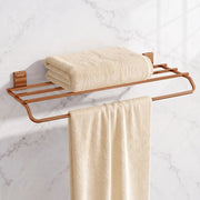Plantex 304 Grade Stainless Steel 24-inch Towel Rack for Bathroom/Towel Shelf/Towel Stand/Bathroom Accessories (Crystal - PVD Rose Gold)