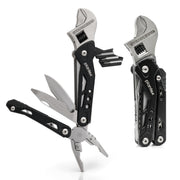 Plantex Multifunction Hand Tool with Adjustable Wrench & Pliers/Portable Stainless Steel Multi Tool with Screwdriver & Utility Blades/Compact DIY Tool  Black (APS-MQ044G)