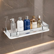 Plantex Acrylic Multipurpose Bathroom Shelf/Rack for Living Room/Wall Mount Storage Shelf - Bathroom Accessories Items (White, 12x6 inches)